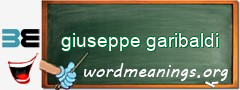 WordMeaning blackboard for giuseppe garibaldi